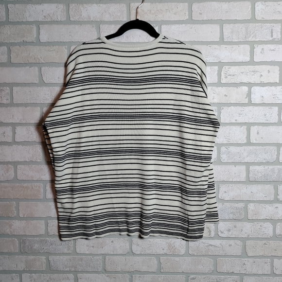 Eileen Fisher Women's Sweater Shirt with Black Horizontal Stripes Size PL/PG - Picture 3 of 9